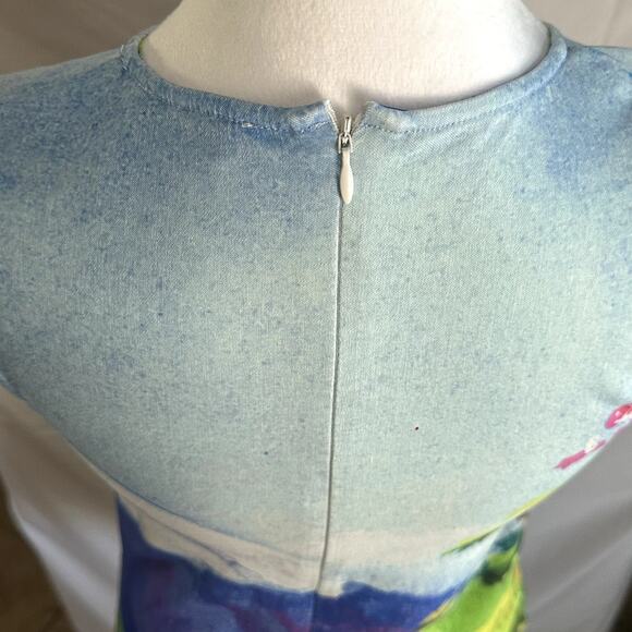 Desigual Fitted Woman Uneven Japanese Print Stretch Dress/Skort XS - Picture 4 of 11